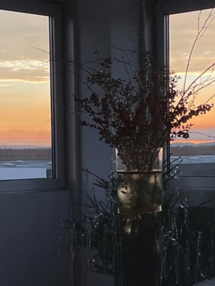 Vista dallo studio al tramonto